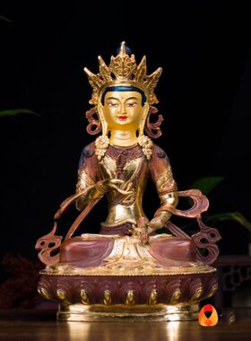 用品摆件28cm 室内家用国产铜半鎏金尼泊尔金刚萨埵铜像