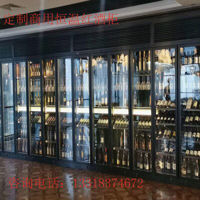 定制不锈钢恒温酒柜酒架陈列柜家用地下室酒窖整装玻璃红酒展示柜