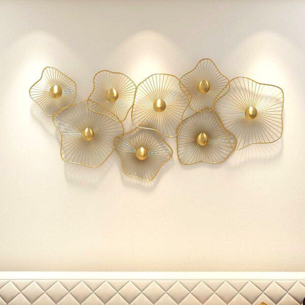 新中式客厅墙面装饰挂件 简约沙发创意铁艺立体壁饰 卧室餐厅挂饰