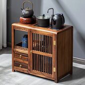 胡桃木茶水柜烧水壶一体实木置物架小型现代简约茶桌边柜新中式