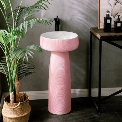 盆小约型式池生家式落a体盆地洗柱立H一盆脸用柱简洗间立台柱手卫