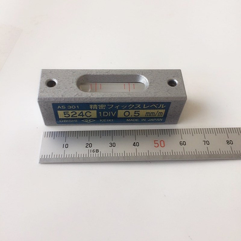 日本obishi大菱条式迷你水平仪524C AS301 AS302小型60*0.5 2.0mm