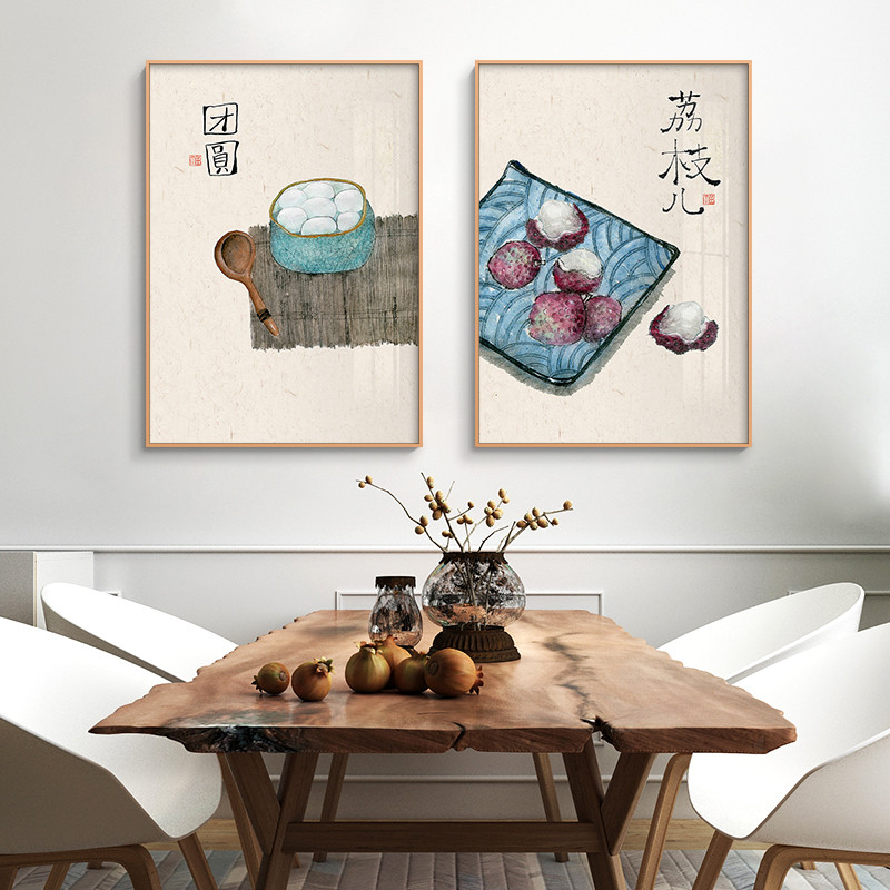 新中式餐厅墙面装饰画中式u中国风现代简约单幅饭厅高档墙面挂画