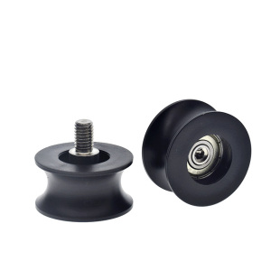 20.5四分管BU0840尼龙Z20走导r10轨道U型槽包塑滑轮带螺丝M8