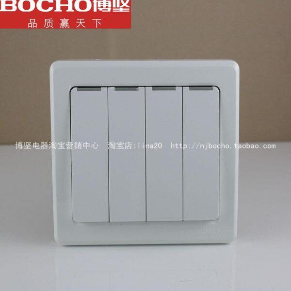 BOCHO博坚E50系列开关86四开单控开关 86四位单控开关4开单控