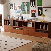 中古实木书柜自由组合展示柜北欧复古餐边柜客厅家用电视柜储物柜