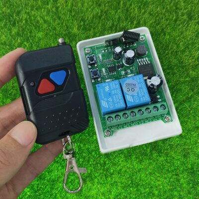 升级款12V-24V-36V-48V通用2路道闸电机电动门车库开关+TM02C 2键