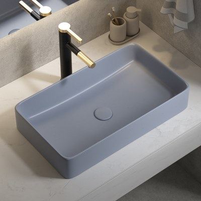 北欧轻奢哑光灰色陶瓷台上盆洗手卫生间脸盆家用面盆阳台单盘水池,家装主材,台上盆,淘宝优惠券,粉丝福利购,淘宝优惠卷