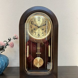 纯铜机械机芯可座可挂钟表整点报时上链条新中式大号摆钟座钟台钟