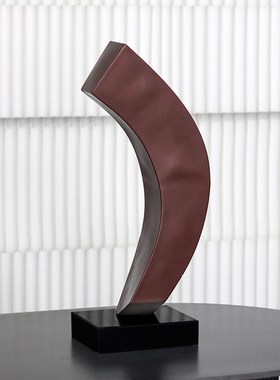 极简抽象几何桌面摆件p酒店样板房售楼处别墅金属落地雕塑软装饰