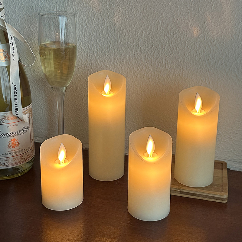 跃动的烛光~摇摆灯芯仿真led蜡烛灯ins拍照P装饰氛围灯卧室小夜灯