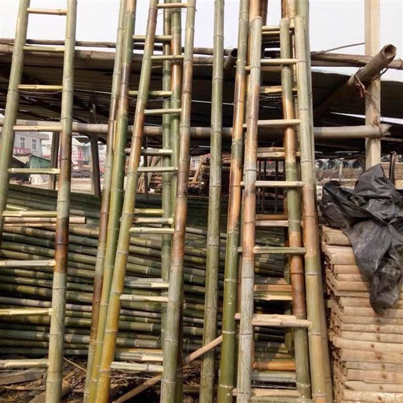 竹梯竹梯子直梯2米到3米4米 家用工程电力直梯工S程梯子幼儿园竹