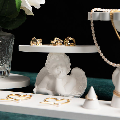 饰品展示架陈列店铺桌p面手饰摆件创意石膏简约耳饰戒指托盘首饰