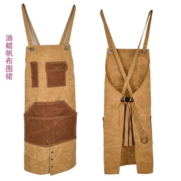 油蜡帆布围裙背带式交叉肩带干蜡围腰重型工具木工园艺热转印LOGO,家庭/个人清洁工具,袖套,淘宝优惠券,粉丝福利购,淘宝优惠卷