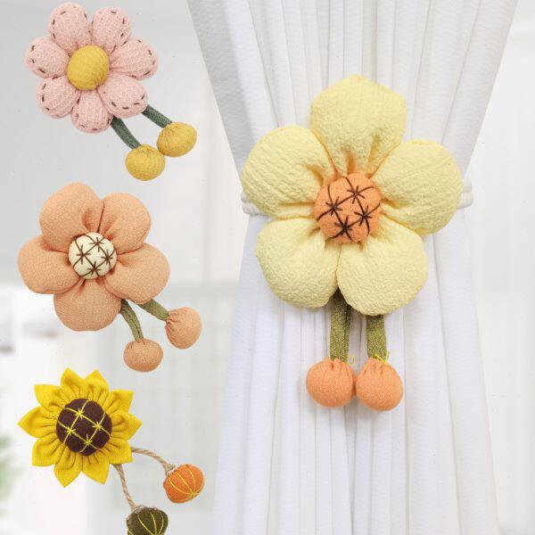 公主风花朵窗帘扣简约清新纱帘绑带可调节门帘系带可爱绑绳收拢带