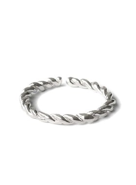 PZA 麻花扭纹冷淡风p戒指女生2024年新款潮流指环简约高级感食指