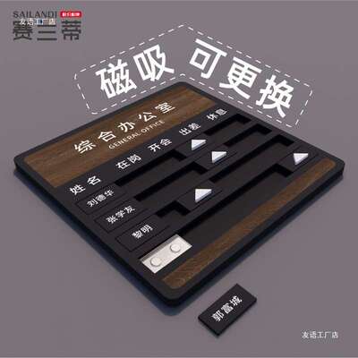 磁吸可更换人员去向牌定 制办公室员工寝室工作人员告知牌在岗状