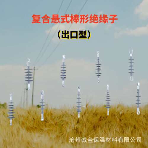高压复合12 24KV悬式硅橡胶棒形绝缘子( 出口型)FXB-12/70CT跨境