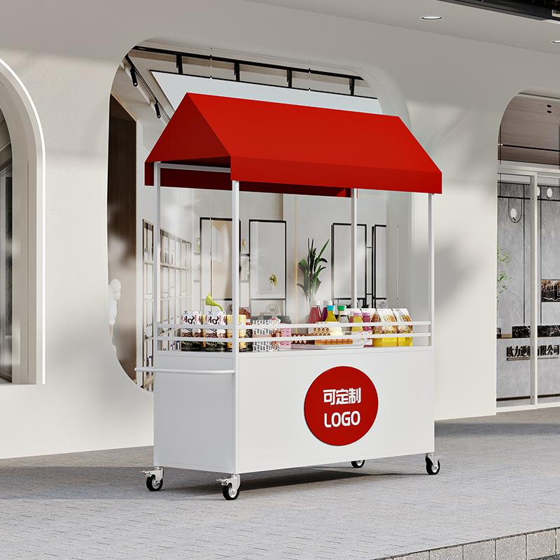 摆摊花车商业广场移动小推车地摊小吃车展示架夜市集市摊位促销车