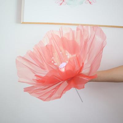 新款仿真幻彩丝网花罂粟花户外婚礼派对装饰橱窗摆设拍摄道具现货