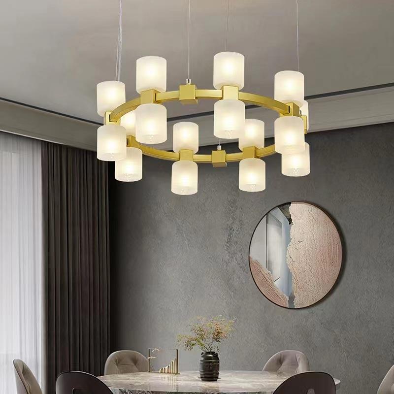 现代简约包厢吊灯酒店大堂餐厅高档包间别墅客厅圆形玻璃水晶灯具