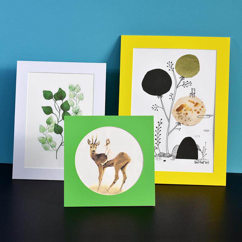 卡纸裱画框裱书法水墨画简易相框方圆形卡纸画框装裱剪纸画框