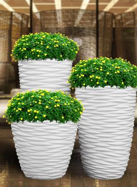 创意玻璃钢花盆摆件 商场酒店种花盆雕塑 大型花园林景区庭院装饰