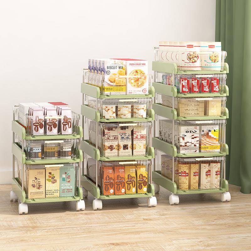 整理架零食客厅抽屉式可移动小推车家用桌面饮料杂物收纳架置物架