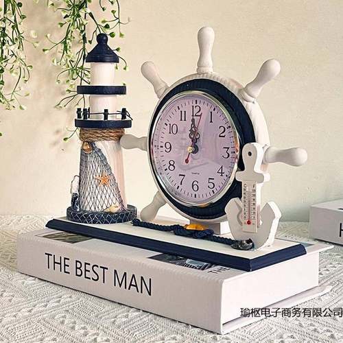 地中海钟表静音家用台式座钟创意时钟摆台摆放式桌面摆件客厅卧室
