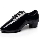 拉丁舞鞋 中跟广场舞鞋 男童鞋 黑色女儿童软底练功鞋 秋冬 舞蹈鞋 男士
