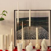 手工自制白色香薰蜡烛几何蜡烛民宿客厅卧室工作室结婚浪漫摆件