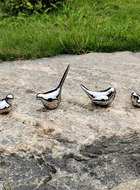 304不锈钢精密铸造镜面鸽子小B鸟摆件抽象写实动物软装配件艺雕塑