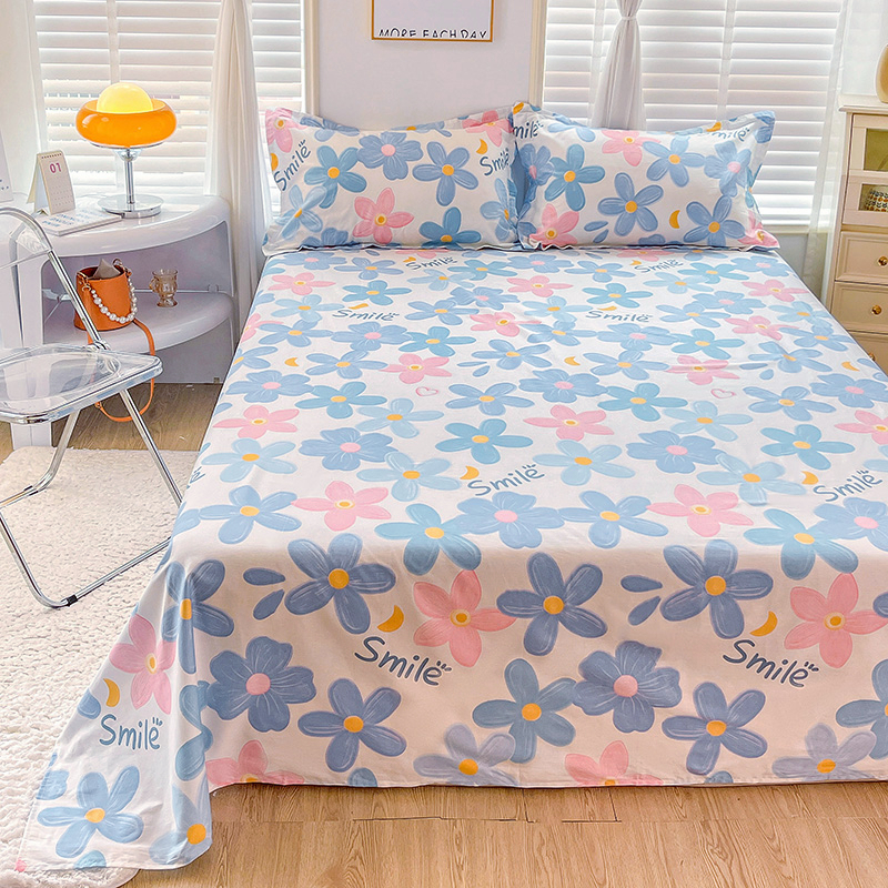ins风纯棉床单单件100%s全棉被单1.2m学生宿舍单人1.5m1.8米双人