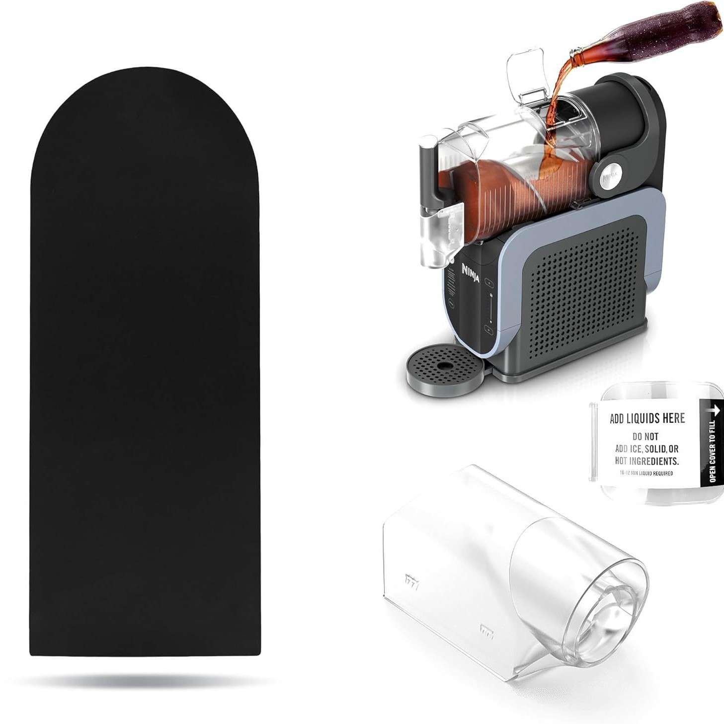 Ninja Slushie机器的替换配件透明罩 喷嘴滑动垫适合FS301、FS300