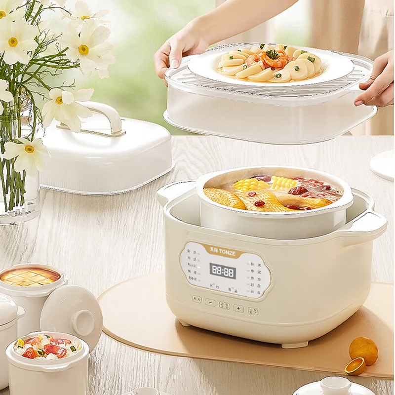 天际电炖炖锅陶瓷燕窝炖盅u隔水炖家用大容量炖汤锅煲汤全自动神