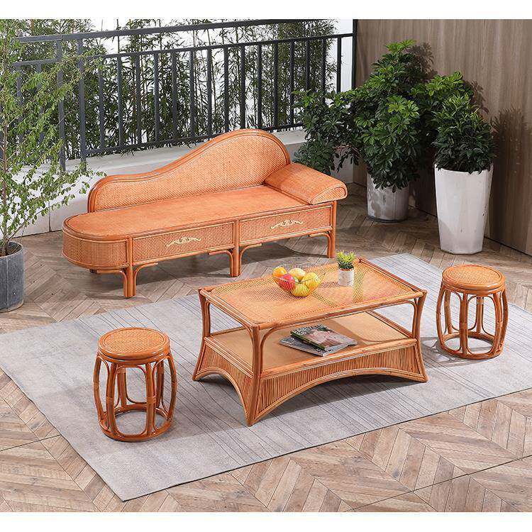 真藤沙床贵妃无品牌/藤椅贵妃椅办公室午休藤床真藤发木床沙发艺