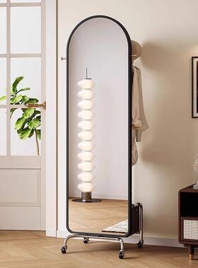 NCJ挂衣架落穿衣卧镜室可带旋转移动立式全身镜多地功能衣帽架轮