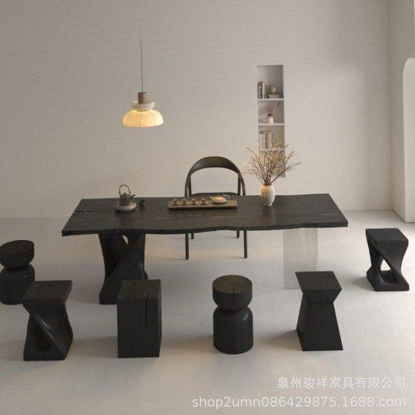 侘寂风亚克力实木大板茶桌碳化黑原木自然边功夫茶桌会客桌泡茶台,商业/办公家具,茶台/茶桌,淘宝优惠券,粉丝福利购,淘宝优惠卷