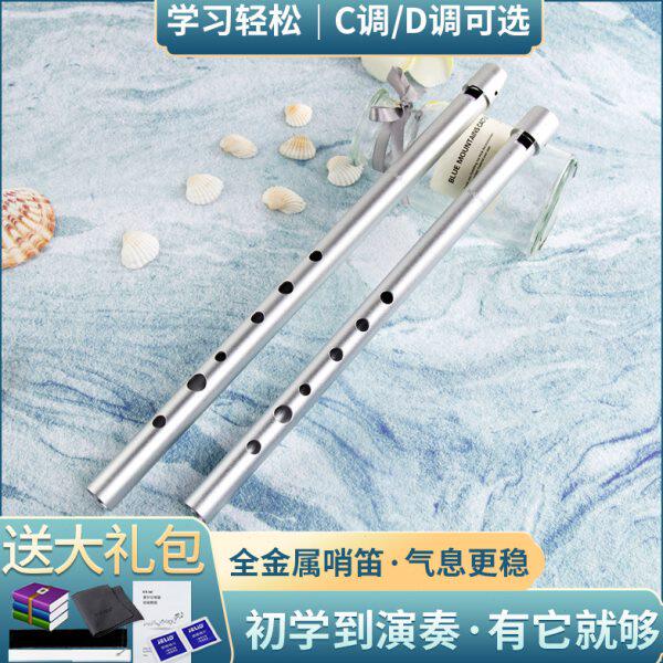 爱尔兰哨笛初学者入门六孔竖笛全铝合金直笛高音C调D调锡笛礼物