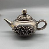 纯铜白铜镀银龙凤纯铜酒壶手把壶老铜壶乾隆年制仿古家居装 饰品