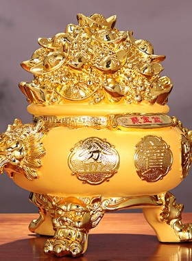 聚宝盆摆件大号招财聚财存钱罐客B厅玄关酒柜摆设装饰店铺开业礼