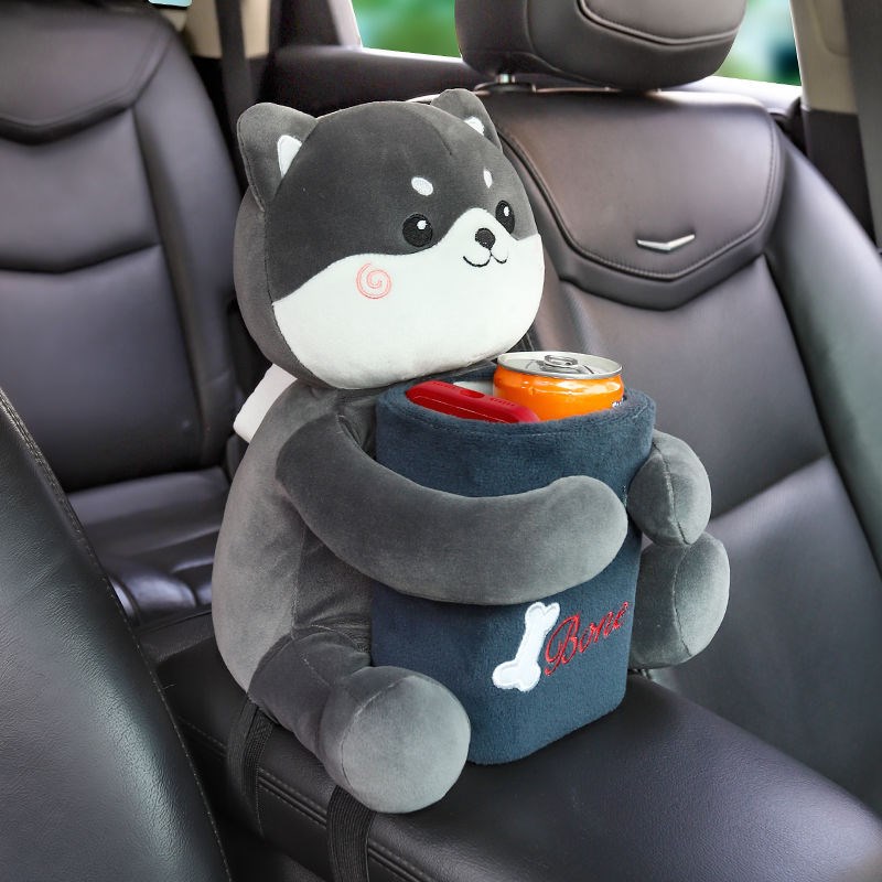 FiK车载纸巾盒新款简约汽车扶手箱多功K能抽纸盒垃圾桶二合一座式