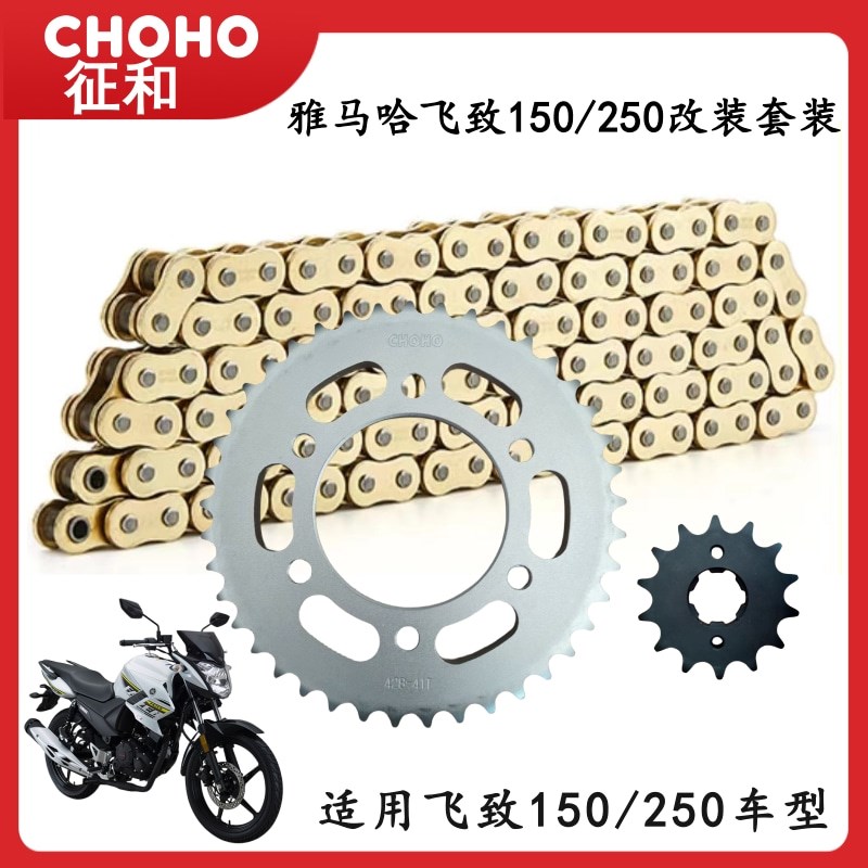 适用于雅马哈飞致125/150天剑150牙盘链轮改P装大小齿征和油封链