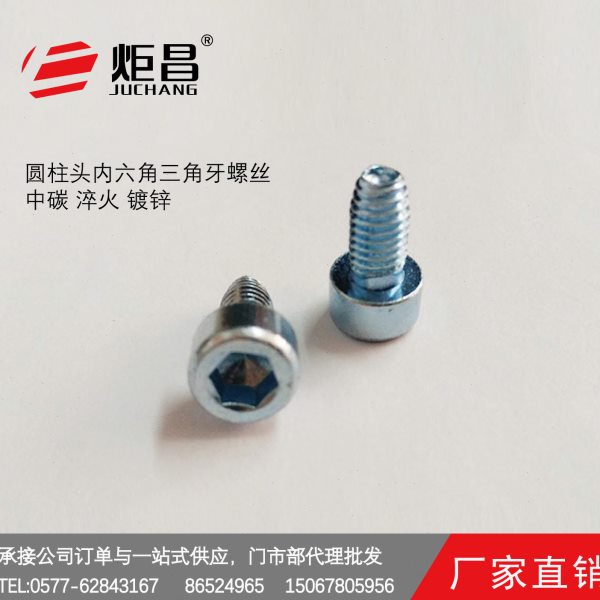 圆柱头内六角三角牙自攻螺丝 机柜螺丝 六角自锁螺钉  DIN 7500-E图片