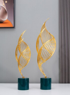 风生水起摆件现代轻奢客s厅玄关电视柜创意酒柜书架家居铁艺装饰