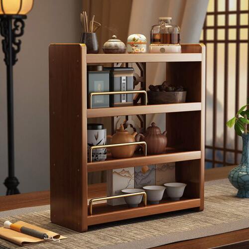 桌面小型博古架新中式茶具置物架茶桌台面茶杯收纳架紫砂壶展示架