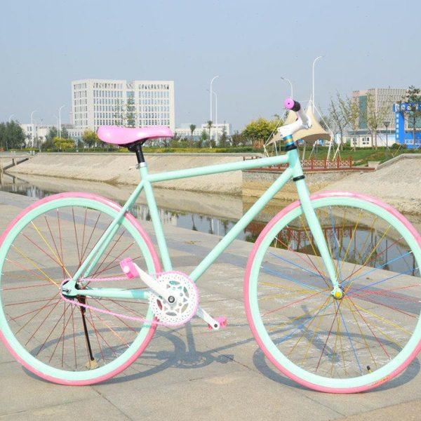 死飞自行车男款女式轻便小学生成年人倒刹骑荧光彩色复古公路单车,自行车/骑行装备/零配件,死飞,淘宝优惠券,粉丝福利购,淘宝优惠卷