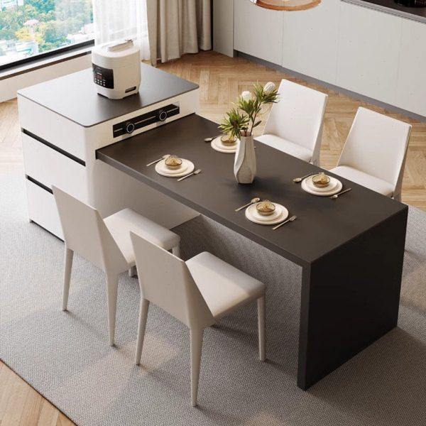 现代简约岛台餐桌一体可伸缩岩板中岛台家用小户型多功能吃饭桌子,住宅家具,岛台餐桌,淘宝优惠券,粉丝福利购,淘宝优惠卷