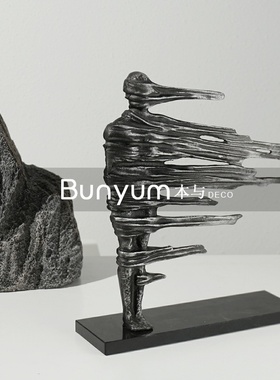 现代轻奢创e意艺术软装饰品家居样板间玄关摆设抽象人物雕塑摆件