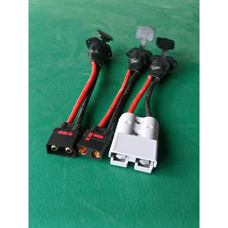 10平方大功率耐高温充电口品字头转安德森转接线TQS8接口连接线